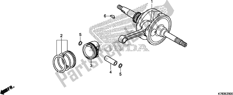 Todas las partes para Cigüeñal / Pistón de Honda SH 150D 2019