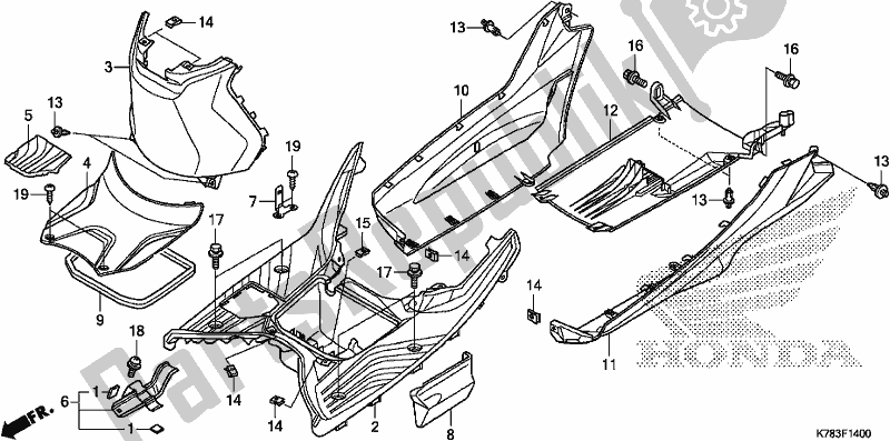 Wszystkie części do Krok Pod? Ogi Honda SH 150D 2019