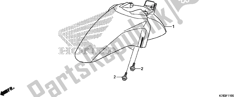 All parts for the Front Fender of the Honda SH 150D 2019