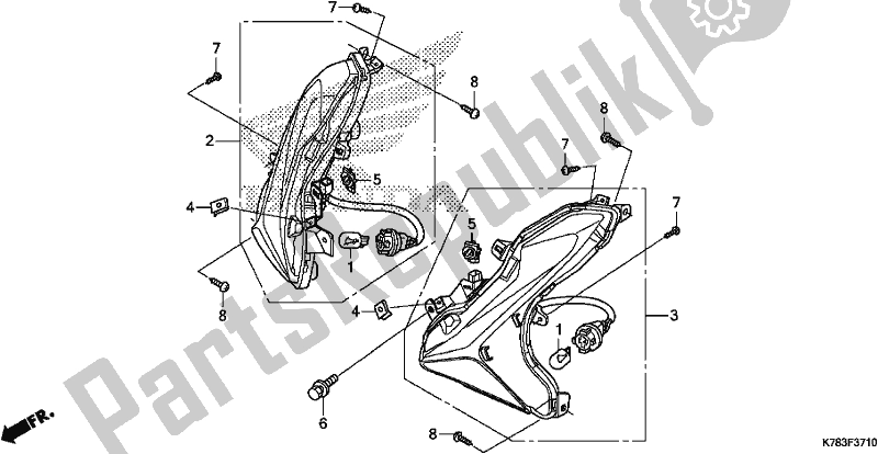 Wszystkie części do Kierunkowskaz Przedni Honda SH 150D 2019