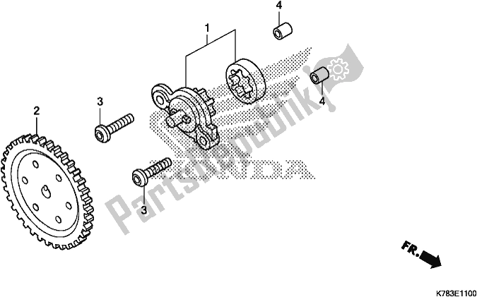 All parts for the Oil Pump of the Honda SH 150D 2019