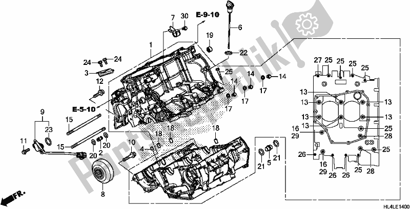 Alle onderdelen voor de Carter van de Honda SXS 1000M3D Pioneer 1000 3 Seat 2020