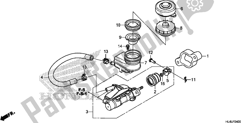 Alle onderdelen voor de Voorremhoofdcilinder van de Honda SXS 1000M3D Pioneer 1000 3 Seat 2020