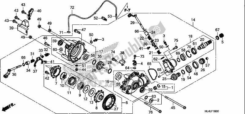Alle onderdelen voor de Voorste Eindversnelling van de Honda SXS 1000M3D Pioneer 1000 3 Seat 2020