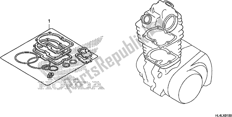 Alle onderdelen voor de Pakkingset A van de Honda SXS 1000M3D Pioneer 1000 3 Seat 2020