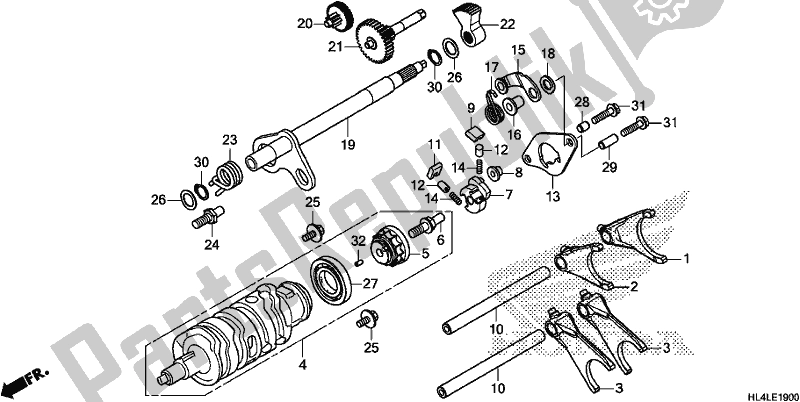 Todas las partes para Gearshift Fork (transmission) de Honda SXS 1000M3D Pioneer 1000 3 Seat 2020