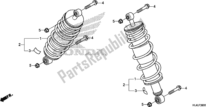 Tutte le parti per il Cuscino Posteriore del Honda SXS 1000M3D Pioneer 1000 3 Seat 2020