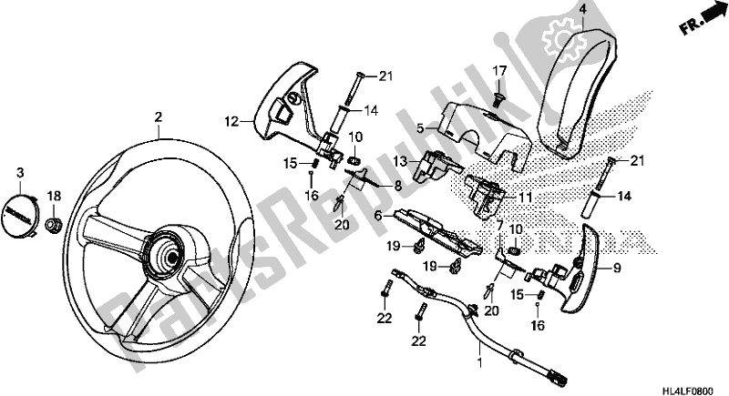 Toutes les pièces pour le Steering Wheel du Honda SXS 1000M3D Pioneer 1000 3 Seat 2020