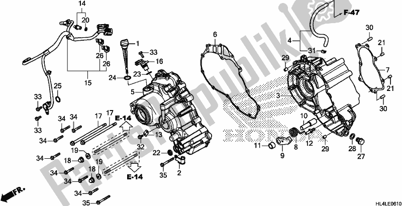 Alle onderdelen voor de Sub Transmission Case van de Honda SXS 1000M3D Pioneer 1000 3 Seat 2020