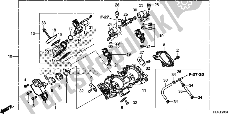 Alle onderdelen voor de Gasklephuis van de Honda SXS 1000M3D Pioneer 1000 3 Seat 2020
