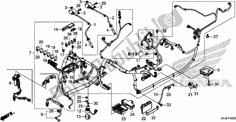 All parts for the Wire Harness of the Honda SXS 1000M3D Pioneer 1000 3 Seat 2020