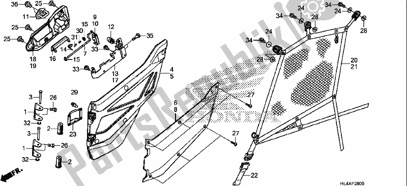 All parts for the Front Door of the Honda SXS 1000M3L Pioneer 1000 3 Seat 2017