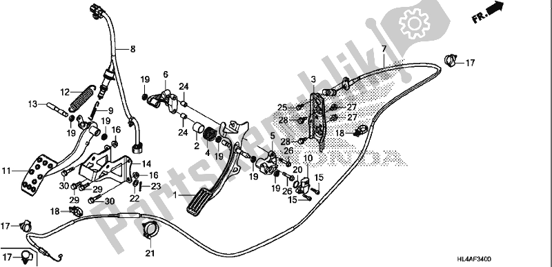 Tutte le parti per il Pedale del Honda SXS 1000M3L Pioneer 1000 3 Seat 2017