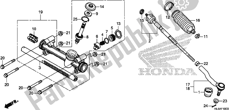 Tutte le parti per il Steering Gear Box/tie Rod del Honda SXS 1000M3L Pioneer 1000 3 Seat 2017