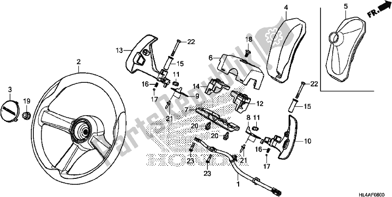 All parts for the Steering Wheel of the Honda SXS 1000M3L Pioneer 1000 3 Seat 2017