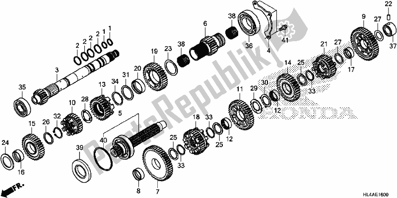 Todas as partes de Transmissão do Honda SXS 1000M3L Pioneer 1000 3 Seat 2017