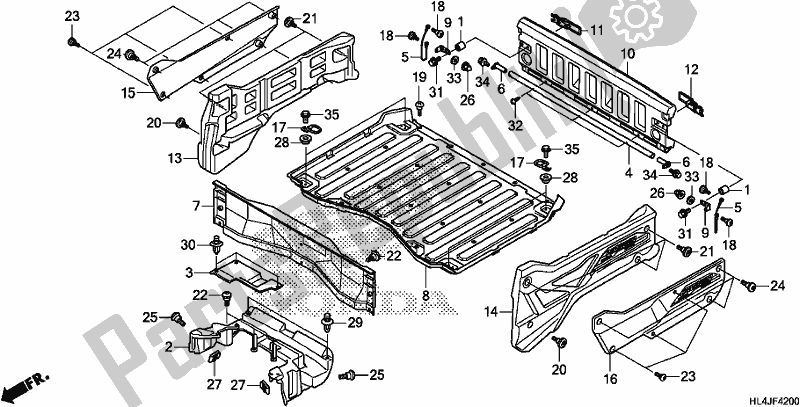 Todas las partes para Bed Plate/rear Gate de Honda SXS 1000M3L Pioneer 1000 3 Seat 2018