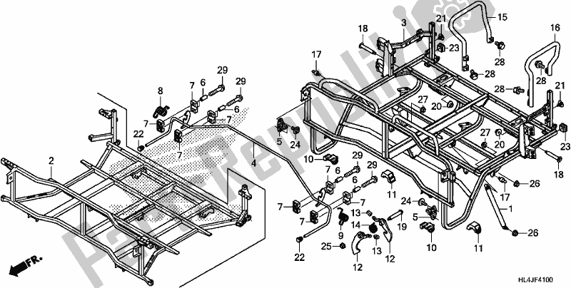 Todas las partes para Bed de Honda SXS 1000M3L Pioneer 1000 3 Seat 2018