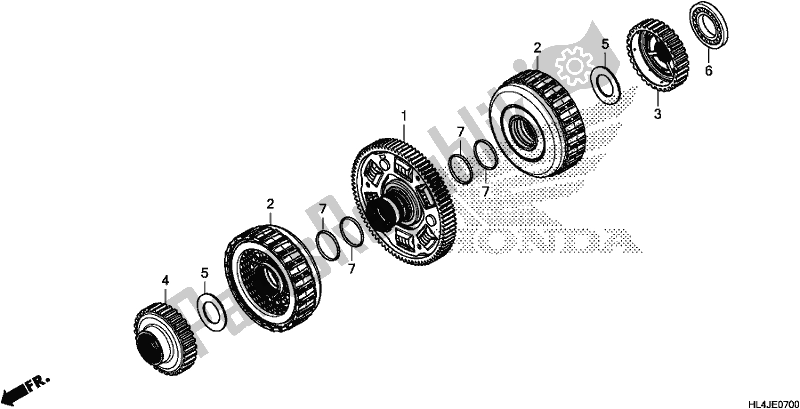 Tutte le parti per il Frizione del Honda SXS 1000M3L Pioneer 1000 3 Seat 2018