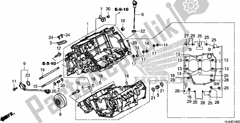 Todas las partes para Caja Del Cigüeñal de Honda SXS 1000M3L Pioneer 1000 3 Seat 2018