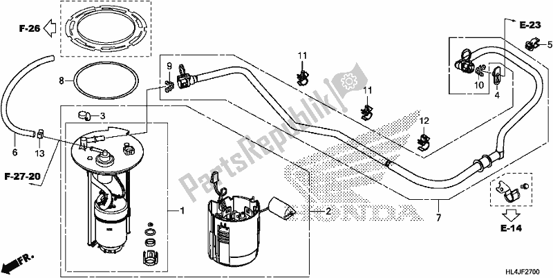 Tutte le parti per il Pompa Di Benzina del Honda SXS 1000M3L Pioneer 1000 3 Seat 2018