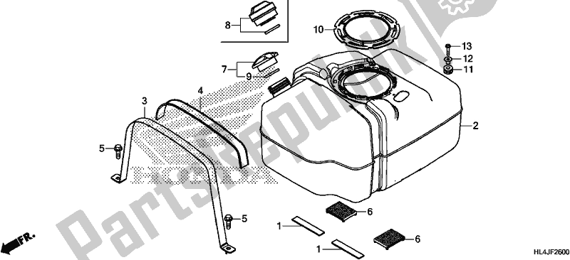 Todas las partes para Depósito De Combustible de Honda SXS 1000M3L Pioneer 1000 3 Seat 2018