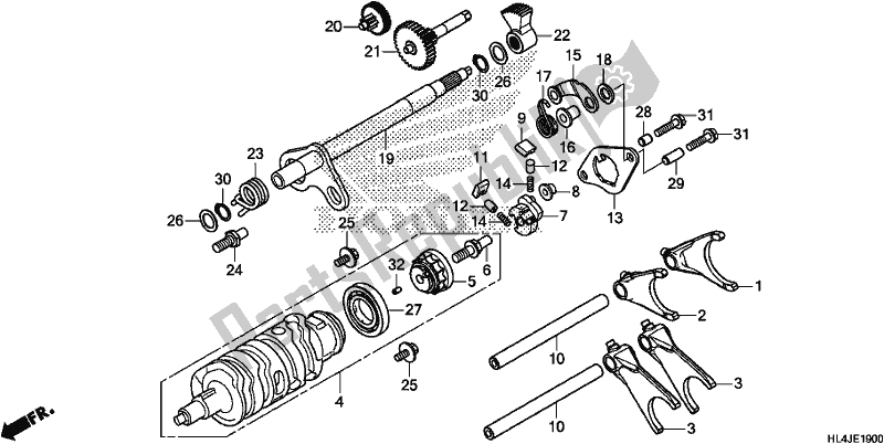 Todas las partes para Gearshift Fork (transmission) de Honda SXS 1000M3L Pioneer 1000 3 Seat 2018