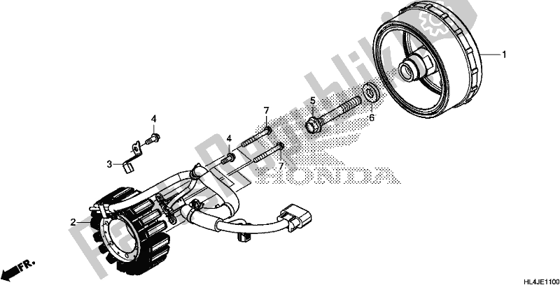 All parts for the Generator of the Honda SXS 1000M3L Pioneer 1000 3 Seat 2018