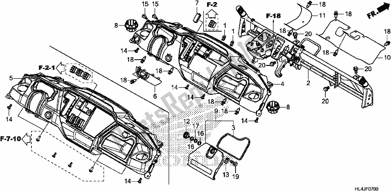 Todas las partes para Tablero De Instrumentos de Honda SXS 1000M3L Pioneer 1000 3 Seat 2018