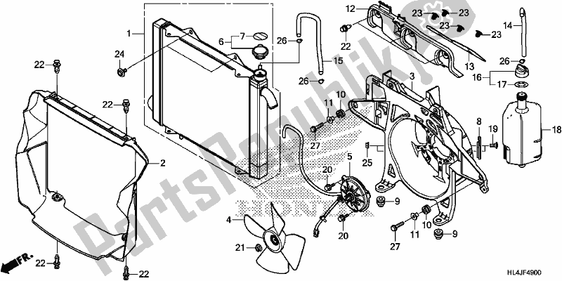 Todas las partes para Radiador de Honda SXS 1000M3L Pioneer 1000 3 Seat 2018