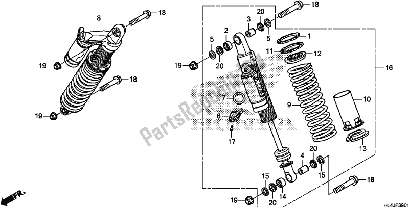 Todas las partes para Cojín Trasero de Honda SXS 1000M3L Pioneer 1000 3 Seat 2018