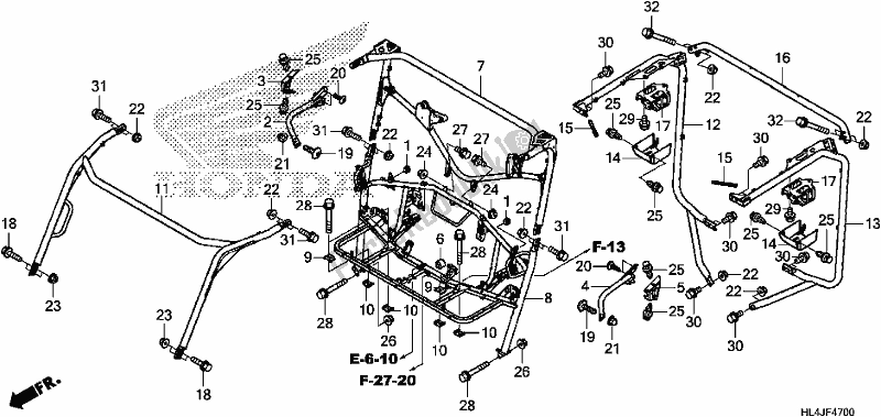 Todas las partes para Roll Bar de Honda SXS 1000M3L Pioneer 1000 3 Seat 2018