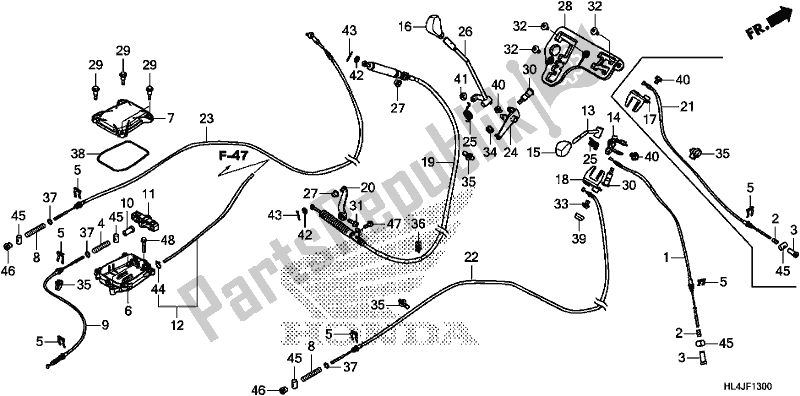 Todas las partes para Shift Lever/select Lever de Honda SXS 1000M3L Pioneer 1000 3 Seat 2018