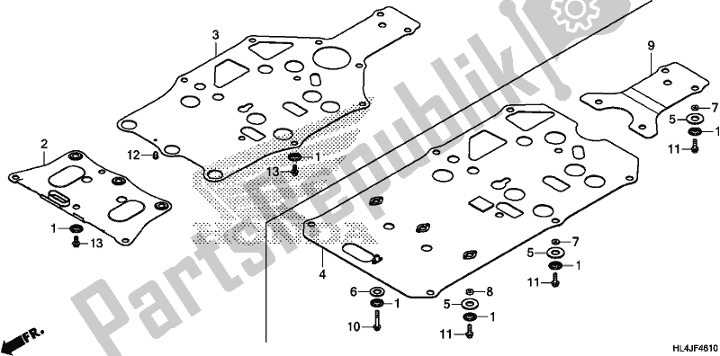 Todas las partes para Placa De Deslizamiento de Honda SXS 1000M3L Pioneer 1000 3 Seat 2018