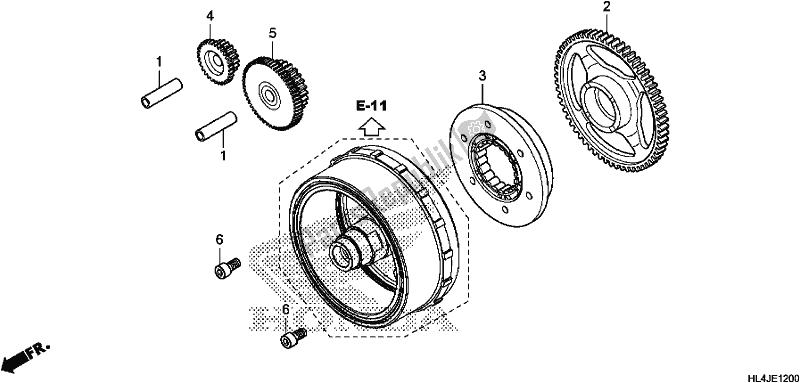 Tutte le parti per il Frizione Di Partenza del Honda SXS 1000M3L Pioneer 1000 3 Seat 2018