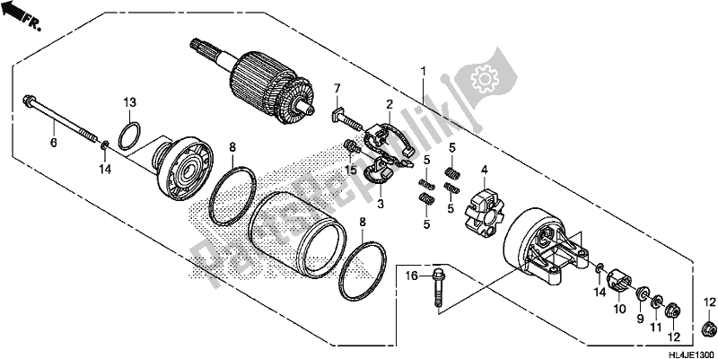 All parts for the Starting Motor of the Honda SXS 1000M3L Pioneer 1000 3 Seat 2018