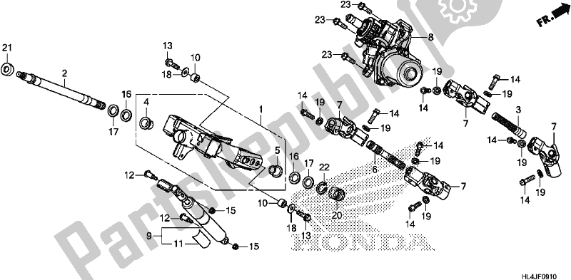 All parts for the Steering Shaft (eps) of the Honda SXS 1000M3L Pioneer 1000 3 Seat 2018