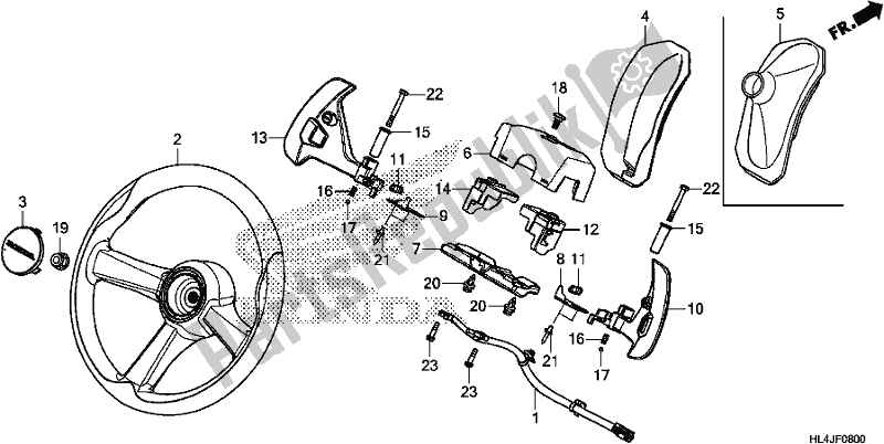 All parts for the Steering Wheel of the Honda SXS 1000M3L Pioneer 1000 3 Seat 2018