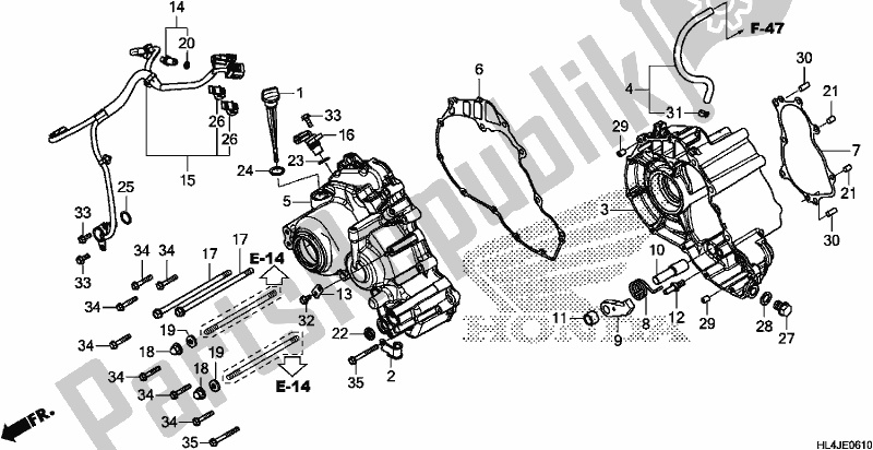 Todas las partes para Sub Transmission Case de Honda SXS 1000M3L Pioneer 1000 3 Seat 2018