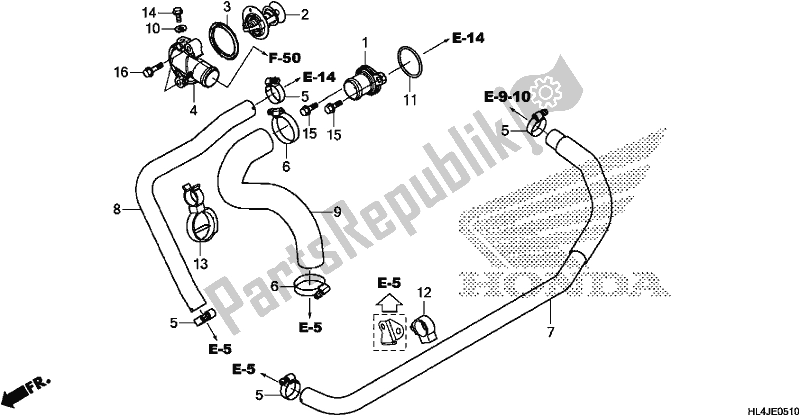 Todas las partes para Water Hose/thermostat de Honda SXS 1000M3L Pioneer 1000 3 Seat 2018