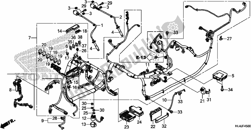 All parts for the Wire Harness of the Honda SXS 1000M3L Pioneer 1000 3 Seat 2018