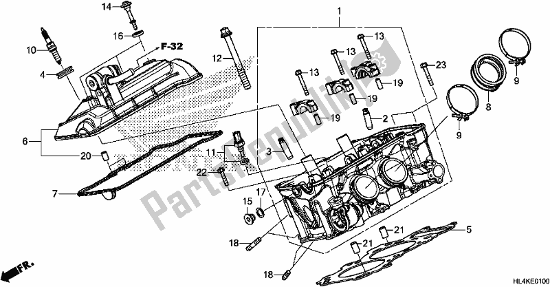 All parts for the Cylinder Head of the Honda SXS 1000M3L Pioneer 1000 3 Seat 2019