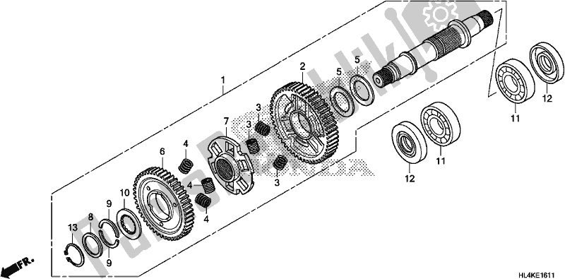 Todas las partes para Final Driven Shaft de Honda SXS 1000M3L Pioneer 1000 3 Seat 2019