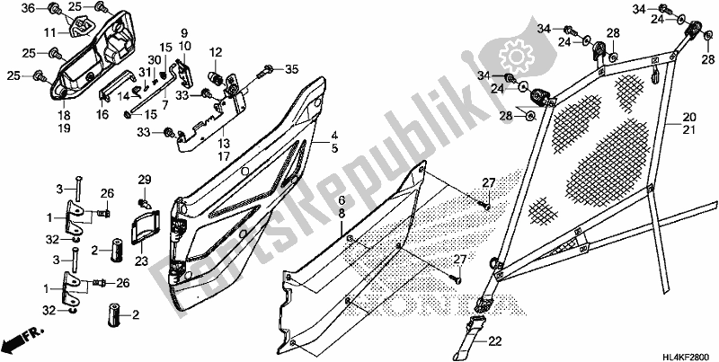 Wszystkie części do Front Door Honda SXS 1000M3L Pioneer 1000 3 Seat 2019