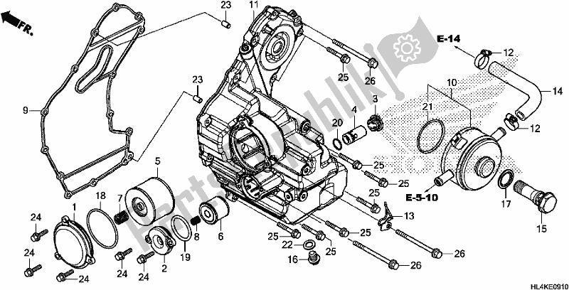 All parts for the Oil Cooler of the Honda SXS 1000M3L Pioneer 1000 3 Seat 2019