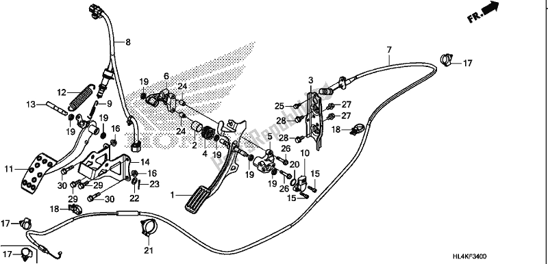 All parts for the Pedal of the Honda SXS 1000M3L Pioneer 1000 3 Seat 2019