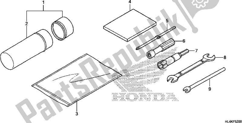 Todas as partes de Ferramentas do Honda SXS 1000M3L Pioneer 1000 3 Seat 2019