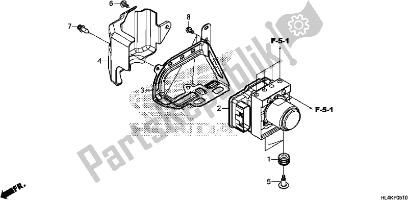Todas as partes de Vsa Modulator do Honda SXS 1000M3L Pioneer 1000 3 Seat 2019