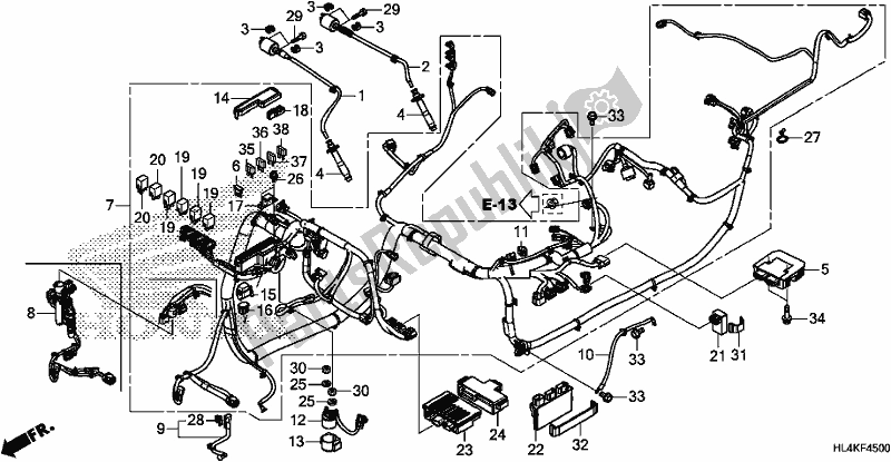 Alle onderdelen voor de Kabelboom van de Honda SXS 1000M3L Pioneer 1000 3 Seat 2019