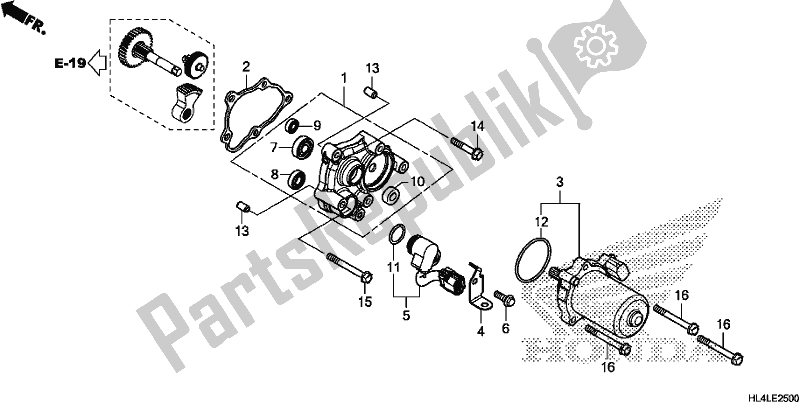 Todas as partes de Motor De Controle do Honda SXS 1000M3L Pioneer 1000 3 Seat 2020